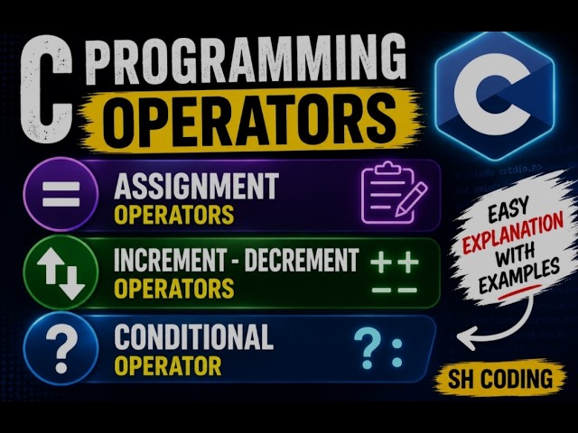 Tutorial 8:Assignment, Increment, Decrement & Conditional Operators in C | Easy Tutorial