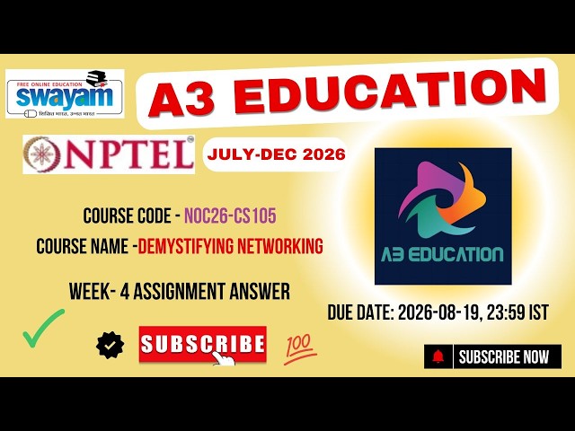 NPTEL Demystifying Networking Week 4 Assignment Answers | noc26-cs105 | IIT Bombay