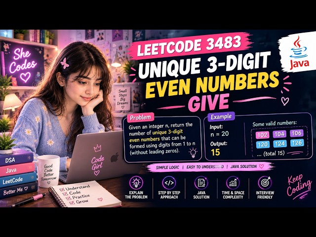 LeetCode 3483 | Unique 3-Digit Even Numbers | Java Solution 💻✨