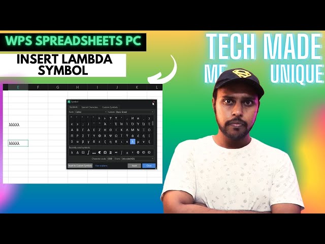 How to insert lambda symbol in wps spreadsheet | insert lambda symbol in wps spreadsheet pc