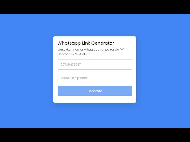 Whatsapp Link Generator | Html, Css, Javascript