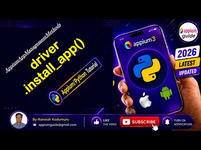 [Appium/Python Tutorial] - 41 : How to Install App Using "installApp()" Method during runtime