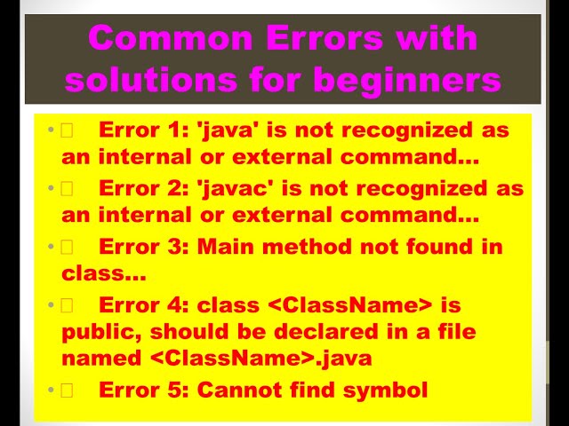 common errors