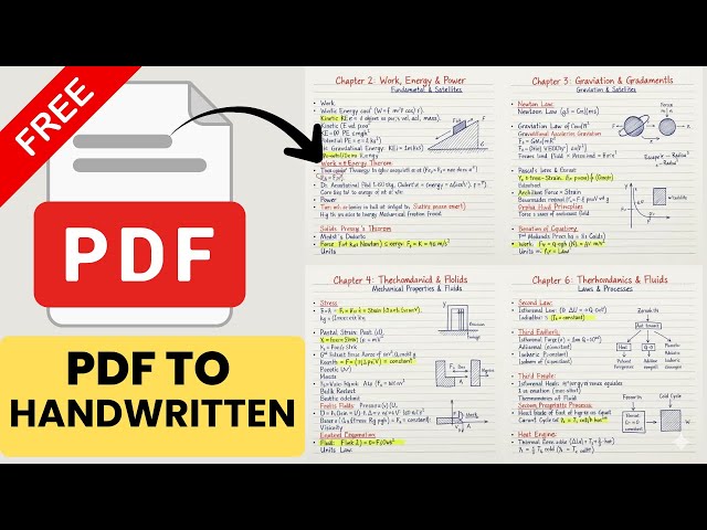 FREE AI Tool for Handwritten Notes | Pdf se Handwritten Notes banaye | Convert Pdf to notes by ai