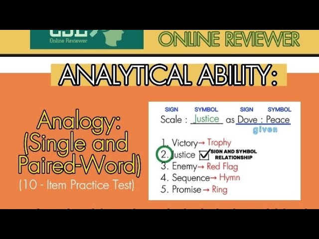 CIVIL SERVICE EXAM | Analytical Ability: Word Analogy | CSE Online Reviewer