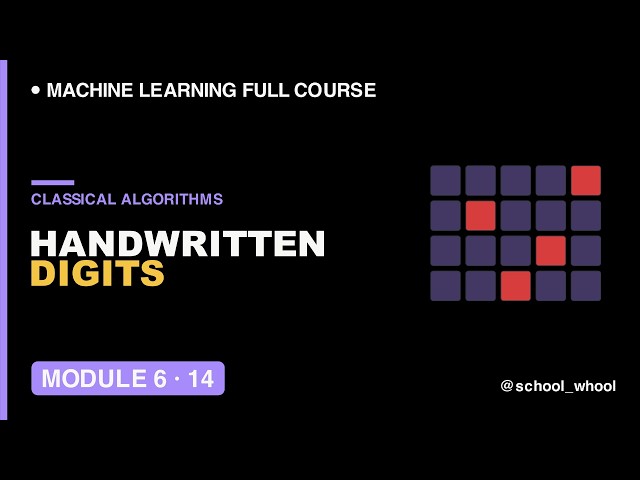 M6L14: ML Project: Classifying Handwritten Digits | Machine Learning free course #ai #datascience