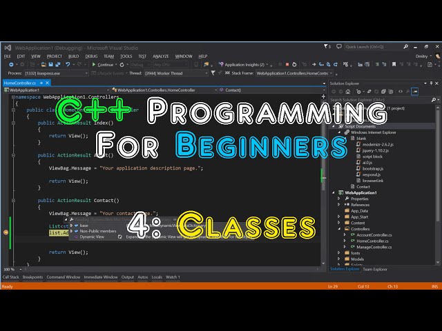 C++ Programming For Beginners - 4: Classes.