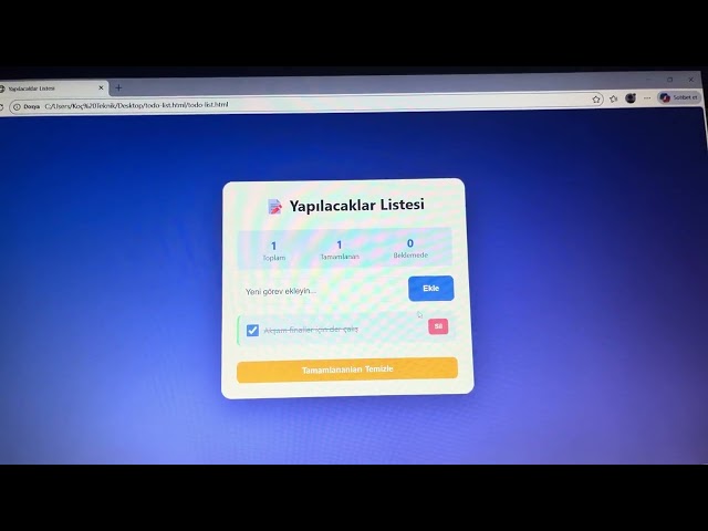 Javascript ile yapılcaklar listesi  uygulaması