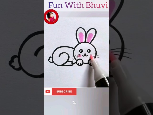 200 se Rabbit 🐇 drawing#easy #kids #art #viral #youtubeshorts