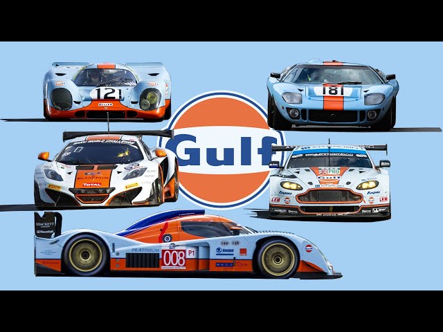 GULF racecars & roadcars | 917, DBR1-2, MP4-12c, Vantage, GT40, Lupo, 911, F1 GTR, ...