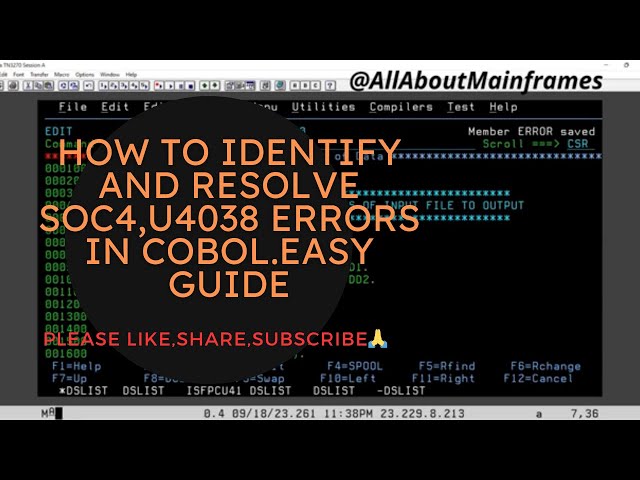 Soc4,U4038 errors in COBOL programs | All About Mainframes