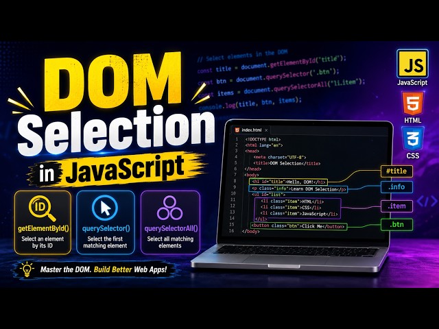 DOM Selection in JavaScript | Complete Beginner Tutorial