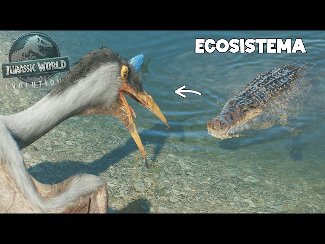 COCODRILOS CAZAN CUALQUIER DINOSAURIO AHORA! HASTA VOLADORES! Ecosistema Jurassic World Evolution 3