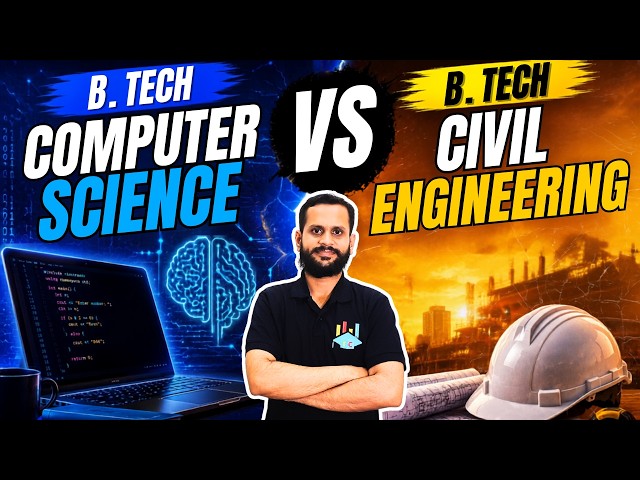 BTech Computer Science vs Civil Engineering | Salary, Scope, Placement, Future 🔥 Which is Better?
