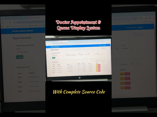 I Made Real World PHP Project - Doctor Appointment & Queue Display System In PHP