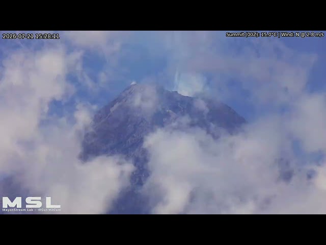 Mayon Volcano 24-Hour Timelapse: July 21, 2026 [SSW RPi ircut-v2cam Summit] 400x Speed | 4K