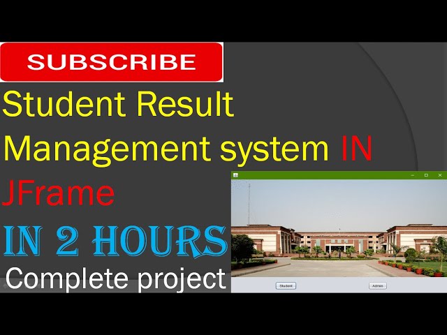 Student Result Management system in JFrame using Netbeans [complete project]