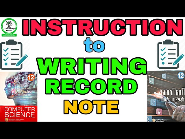 12th CS and CA Instruction to writing Record note 2022