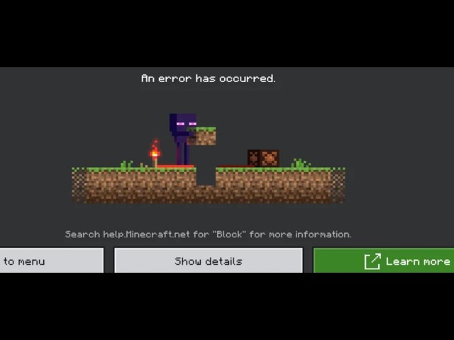 Fix Minecraft Error Code Block An Error Has Occurred Search help.Minecraft.net For Block