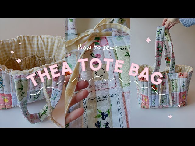 Thea Tote Bag 👜 Beginner Sewing Tutorial (Quilting, Box pleats + Elastic casing)