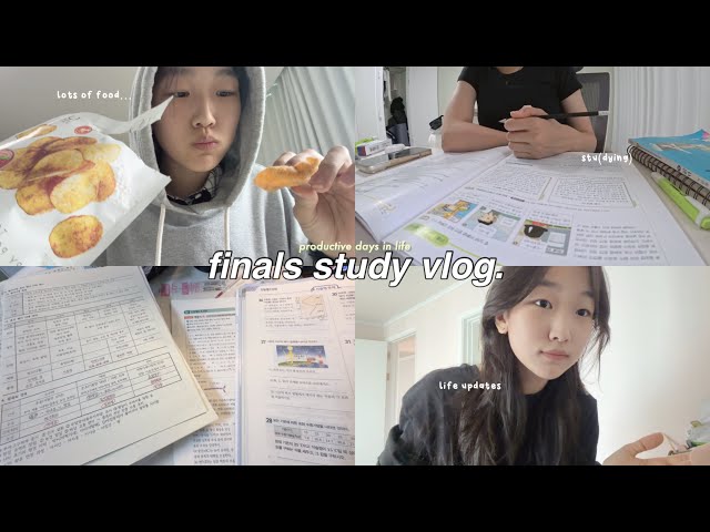 Finals week study vlog 🎧 *realistic* week as a korean student…(intense studying)