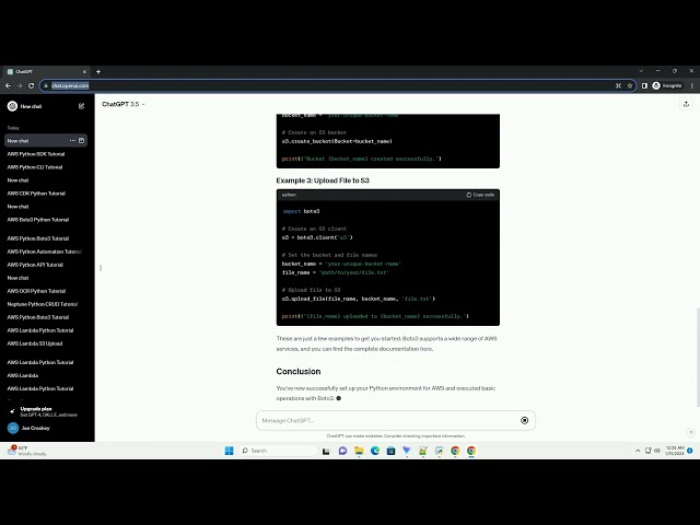 aws python code examples