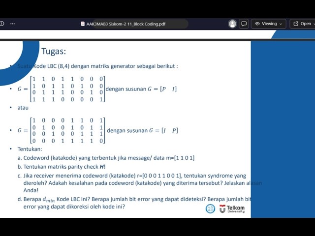AMK-Review Solusi Linear Block Code-Sistem Komunikasi 2