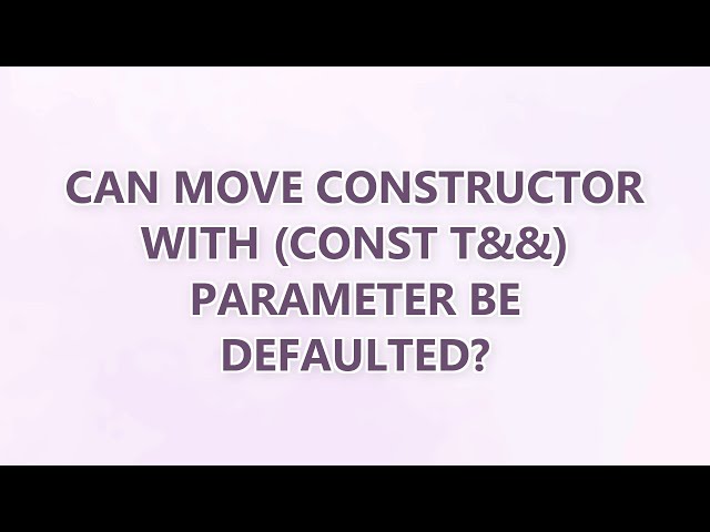 Can move constructor with (const T&&) parameter be defaulted?