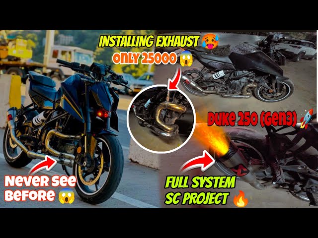 FIRST in India! Duke 250 BS6 Gets Titanium SC Project Full System Exhaust! 😱🔥 #ktm   #scproject