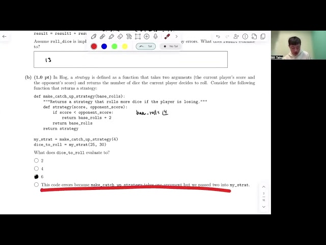 [CS 61A SP26] Midterm Problem #2: Hog Revisited