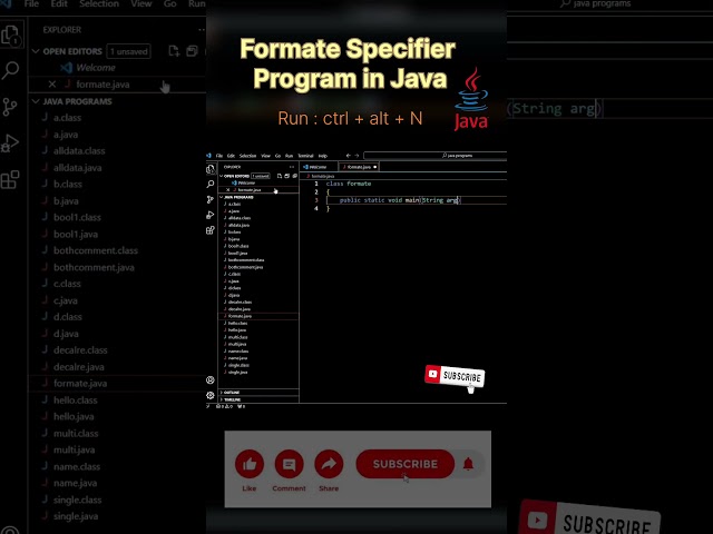 program of format specifiers in Java | #shorts #youtube #ytshorts #trending #youtubeshorts #music