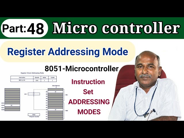 Register Addressing |8051-Microcontroller Instruction Set  ADDRESSING MODES | in tamil