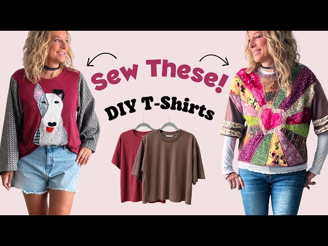 How to Transform Plain T-Shirts Into Unique Tops | 2 Sewing DIYs
