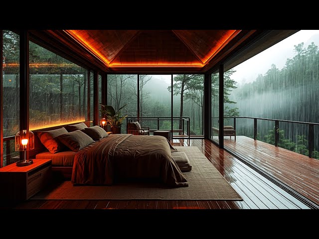 Rainy Day in a Cozy Forest Cabin ASMR 🌧️ 1 Hours of Relaxing Rain Sounds for Sleep & Study Part 6