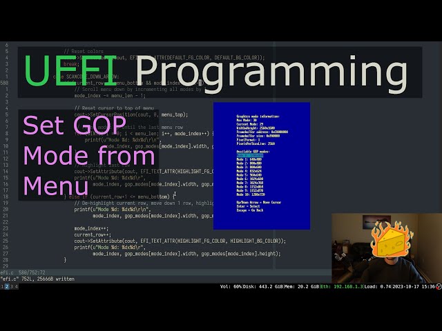 Set GOP Mode With "Scrolling" Menu | UEFI Dev (in C)