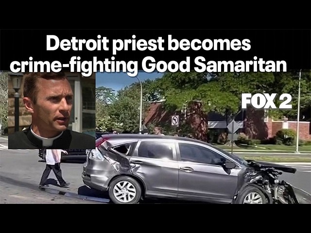 Suspected car thief tackled by Detroit priest