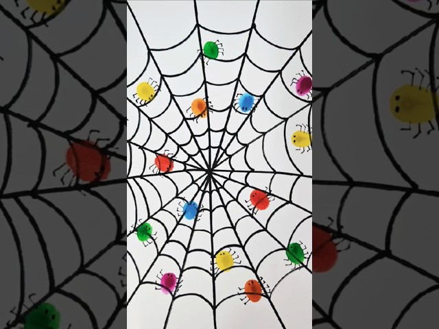Easy finger painting idea | How to make spider web #craftchutney2 #easy #tutorial
