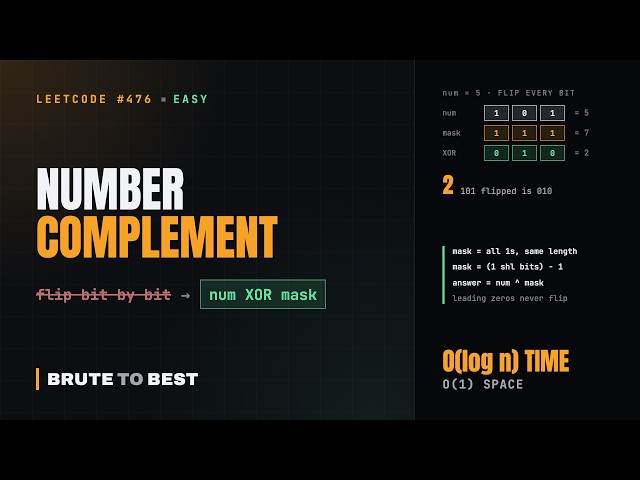 LeetCode #476: Number Complement, Flip the Bits With an XOR Mask