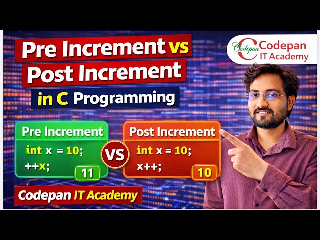 Pre Increment vs Post Increment in C Programming | Marathi tutorial | Codepan IT Academy