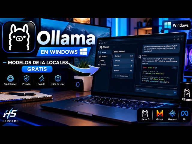 Como Descargar e Instalar Ollama en Windows 10 y 11 🔥 Ejecuta Modelos de IA Localmente y Gratis ✅