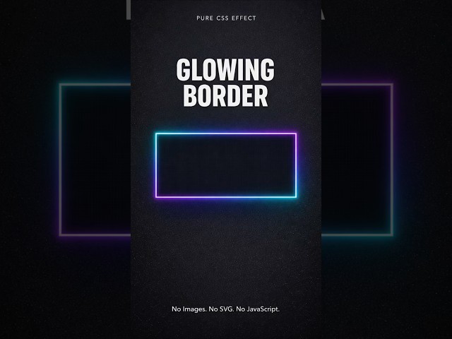 Smooth Rotating Glow Border in Pure CSS #cssgradientanimation #tutorial #webdev