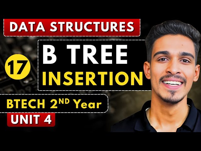 Lec 17 | B Tree Insertion | Tree Data Structure | RGPV BTech 2nd Year