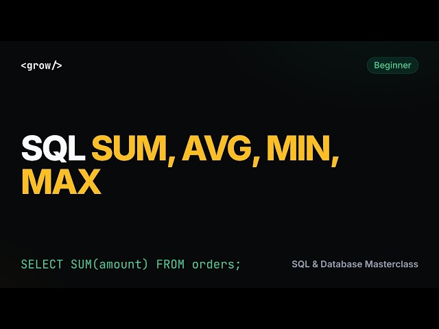 SQL Aggregate Functions Explained: SUM, AVG, MIN, MAX, NULLs and Empty Results (PostgreSQL)