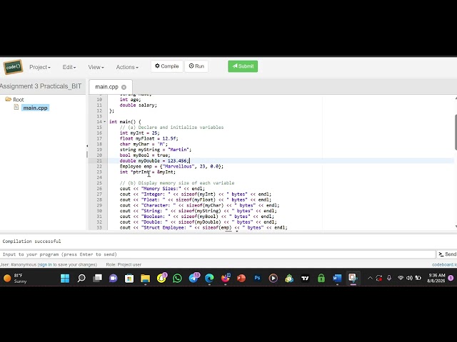 C++ Project Task 1 part 2
