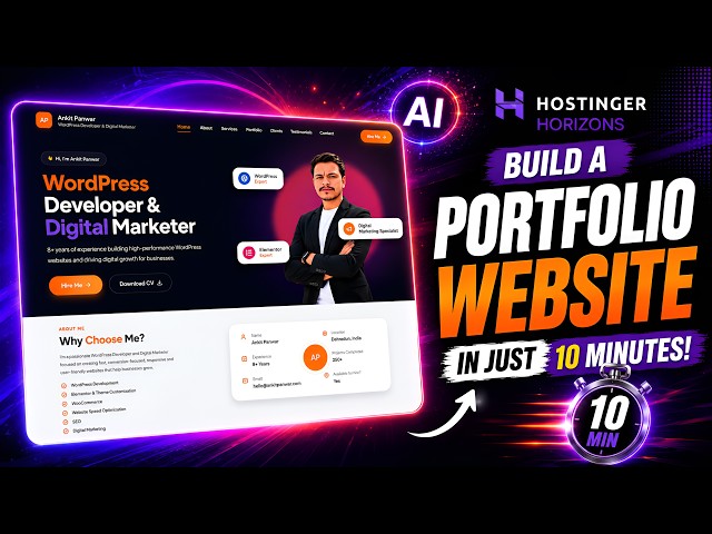 I Built My Personal Portfolio Website in 10 Minutes with AI! | Hostinger Horizons