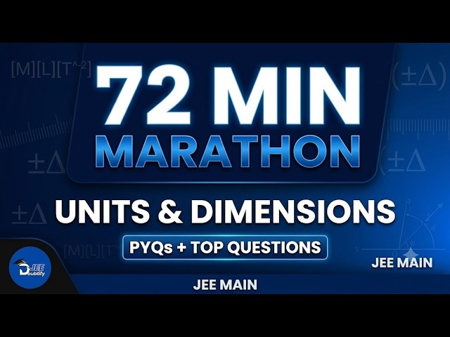 Units & Dimensions Complete Marathon | JEE Main PYQs + Important Questions