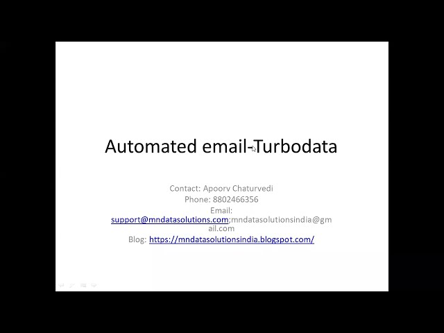 Using Turbodata SQL datawarehouse-automated emails(Tally API-MIcrosoft SQL Server)