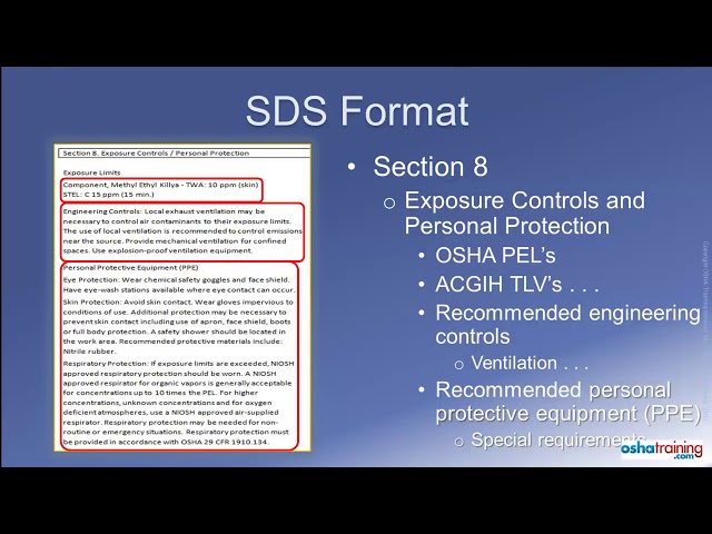 OSHA Training Tutorial   Understanding GHS Safety Data Sheets SDS's