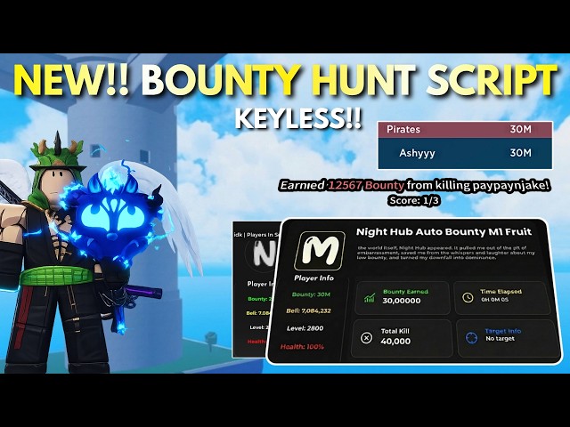 New Blox Fruits Script Keyless - Auto Bounty Hunting Script, Fruit M1 & Auto Combo Auto Server Hop