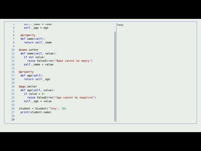 Python - Properties Decorator: Setter
